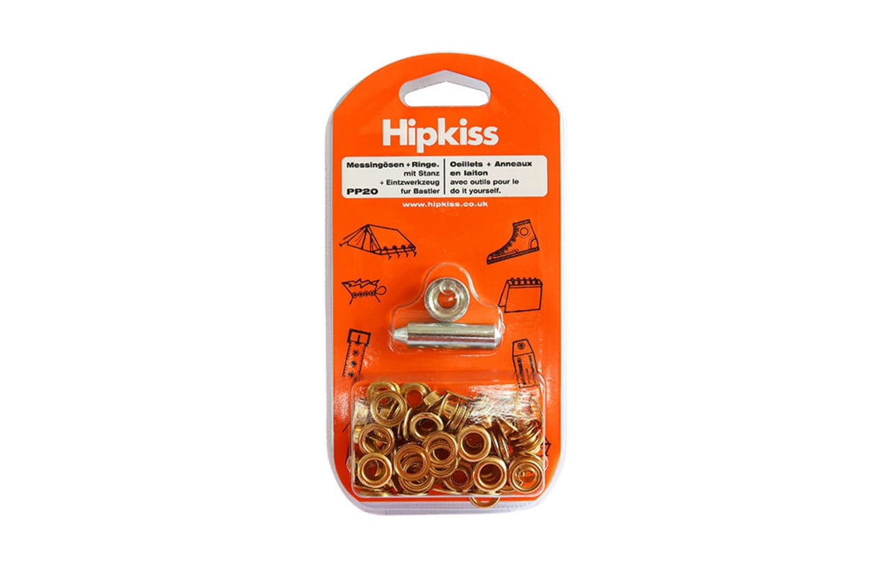 Hipkiss Hipkiss | 50 zeilkousen | Messing | Binnen diameter 6 mm | Inclusief stans en stempel Hipkiss Hipkiss | 50 zeilkousen | Messing | Binnen diameter 6 mm | Inclusief stans en stempel