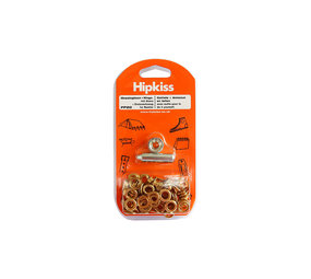 Hipkiss Hipkiss | 50 zeilkousen | Messing | Binnen diameter 6 mm | Inclusief stans en stempel Hipkiss Hipkiss | 50 zeilkousen | Messing | Binnen diameter 6 mm | Inclusief stans en stempel