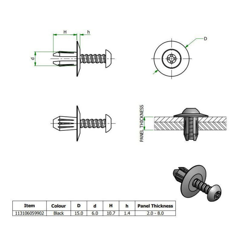 Essentra Components Essentra Components | Schroefnagel Plug | Nylon | Diameter 6 mm | Zwart | 10 stuks Essentra Components Essentra Components | Schroefnagel Plug | Nylon | Diameter 6 mm | Zwart | 10 stuks