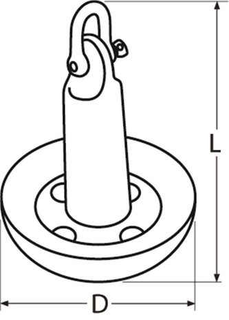 Marinetech Marinetech | Anker | Paddenstoelvormig | Staal PVC gecoat | 4,5 kg | met RVS harpsluiting Marinetech Marinetech | Anker | Paddenstoelvormig | Staal PVC gecoat | 4,5 kg | met RVS harpsluiting