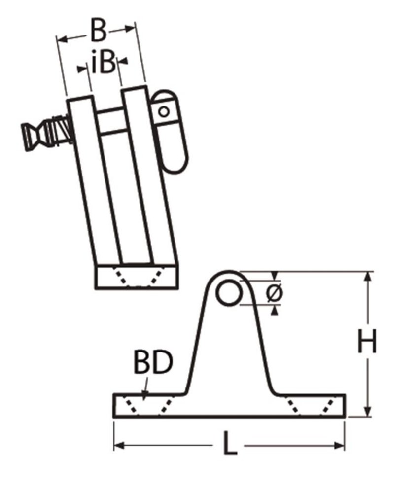 Marinetech Marinetech | Dekplaat | Schuin | 80 graden | met borgpen Marinetech Marinetech | Dekplaat | Schuin | 80 graden | met borgpen