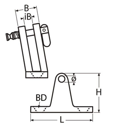 Marinetech Marinetech | Dekplaat | Schuin | 80 graden | met borgpen Marinetech Marinetech | Dekplaat | Schuin | 80 graden | met borgpen