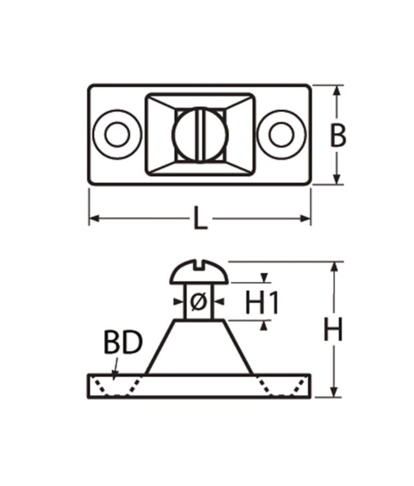 Marinetech Marinetech | Dekplaat | zijmontage | 90 graden | 56 x 20 x 36 mm Marinetech Marinetech | Dekplaat | zijmontage | 90 graden | 56 x 20 x 36 mm