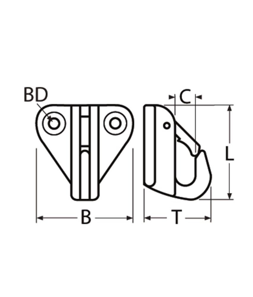 Marinetech Marinetech | Fenderhaak | RVS | 34 x 42 x 34 mm