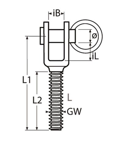 Marinetech Marinetech | Gaffel | RVS | Uitwendig Draad | M8 | Links Marinetech Marinetech | Gaffel | RVS | Uitwendig Draad | M8 | Links