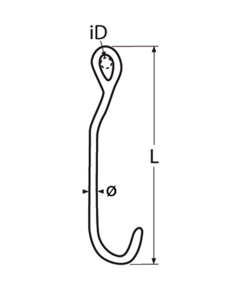 Marinetech Marinetech | Sluishaak | RVS | 245 x 10 mm