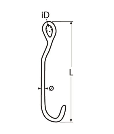 Marinetech Marinetech | Sluishaak | RVS | 245 x 10 mm Marinetech Marinetech | Sluishaak | RVS | 245 x 10 mm