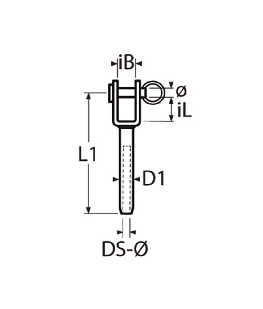 Marinetech Marinetech | Gaffel | Terminal | RVS | Voor staalkabel 6 mm Marinetech Marinetech | Gaffel | Terminal | RVS | Voor staalkabel 6 mm