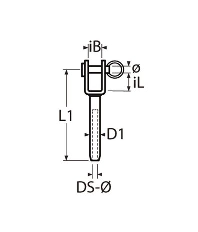 Marinetech Marinetech | Gaffel | Terminal | RVS | Voor staalkabel 6 mm Marinetech Marinetech | Gaffel | Terminal | RVS | Voor staalkabel 6 mm
