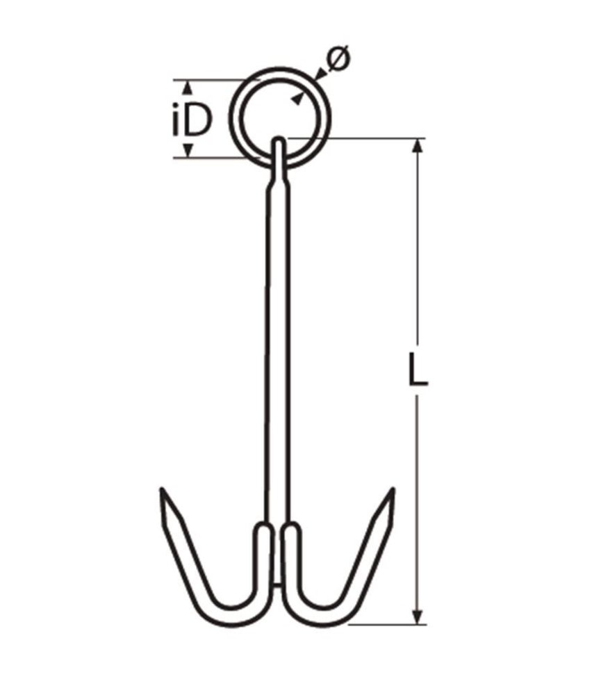Marinetech Marinetech | Anker | Werp | 1,0 kg | Lengte 240 mm | RVS | Met ring voor harpsluiting Marinetech Marinetech | Anker | Werp | 1,0 kg | Lengte 240 mm | RVS | Met ring voor harpsluiting