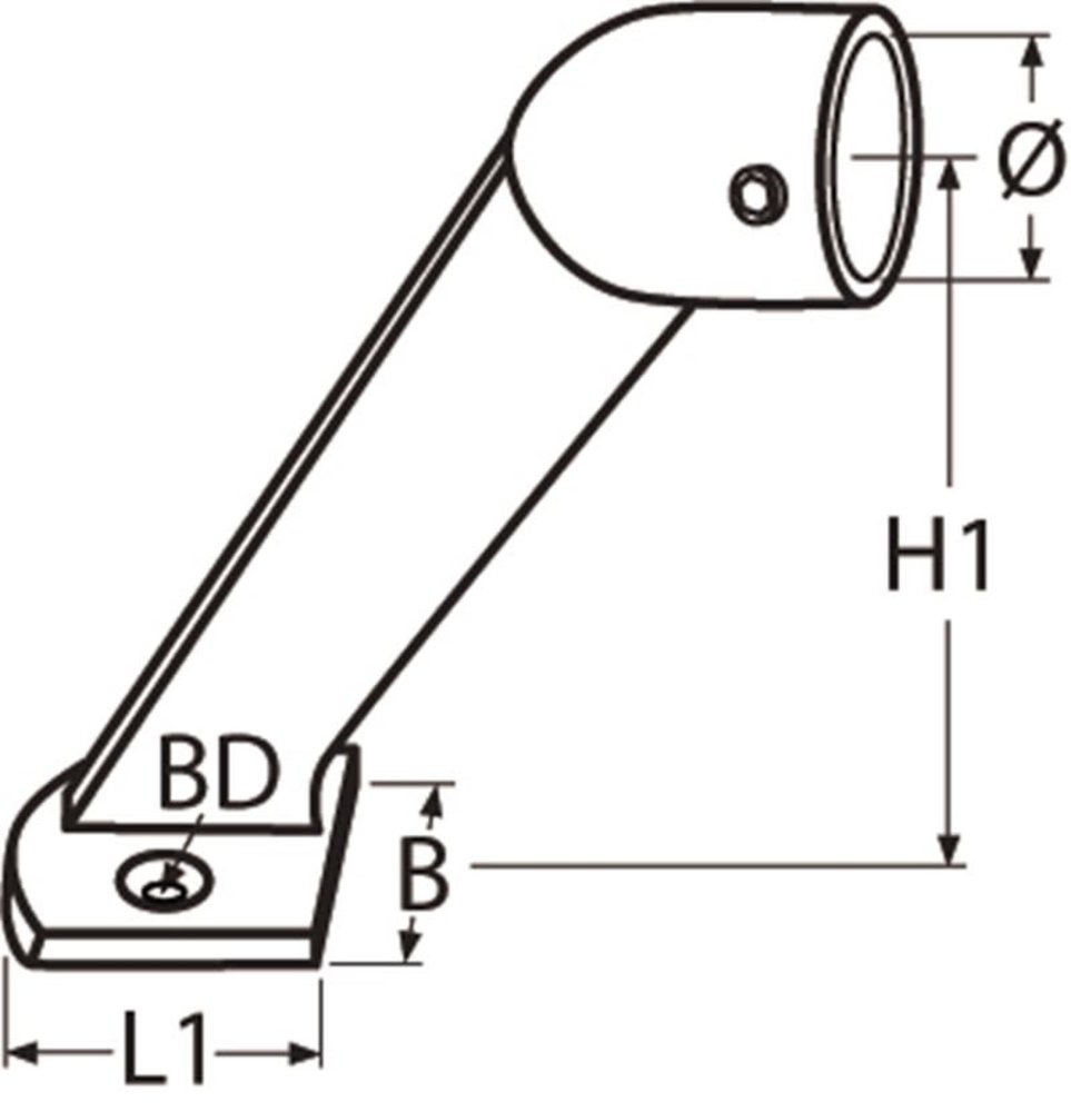 Marinetech Marinetech | Railing | Eindstuk | RVS | 60 graden | 22 mm