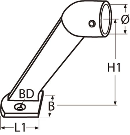 Marinetech Marinetech | Railing | Eindstuk | RVS | 60 graden | 22 mm