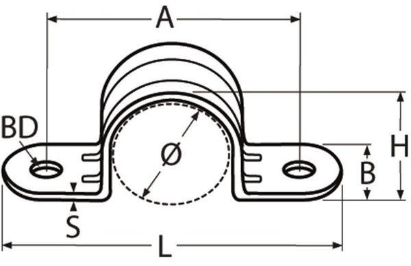 Marinetech Marinetech | Zadelbeugel | Half | 25 mm | voor buis van 25 mm