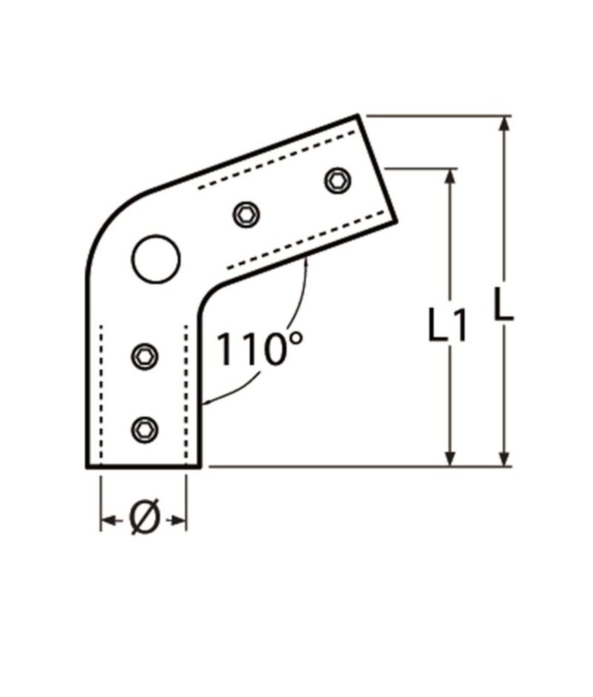 Marinetech Marinetech | Buis | Verbinding | RVS | 110 graden |