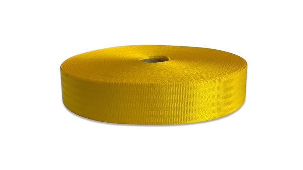 Veiligheidsgordelband / Autogordelband | 11-Baans geweven | Geel | 48 mm | Rol 100 meter Veiligheidsgordelband / Autogordelband | 11-Baans geweven | Geel | 48 mm | Rol 100 meter
