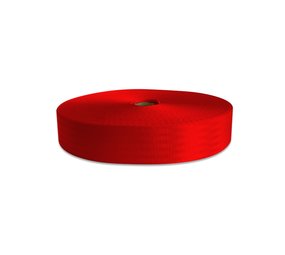Veiligheidsgordelband / Autogordelband | 11-Baans geweven | Rood | 48 mm | Rol 100 meter