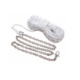 Ankerlijn | Met Gegalvaniseerde Ketting & Harp | Wit | Diameter: 10 mm | Lengte: 30 meter Ankerlijn | Met Gegalvaniseerde Ketting & Harp | Wit | Diameter: 10 mm | Lengte: 30 meter