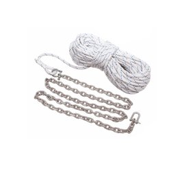 Ankerlijn | Met Gegalvaniseerde Ketting & Harp | Wit | Diameter: 10 mm | Lengte: 30 meter Ankerlijn | Met Gegalvaniseerde Ketting & Harp | Wit | Diameter: 10 mm | Lengte: 30 meter