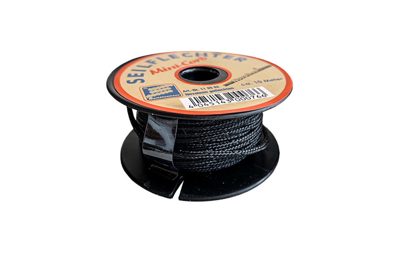 Seilflechter Seilflechter | Touw | 2 mm | Minicord Novoleen | Spoel 10 m | 255 daN | Zwart Seilflechter Seilflechter | Touw | 2 mm | Minicord Novoleen | Spoel 10 m | 255 daN | Zwart