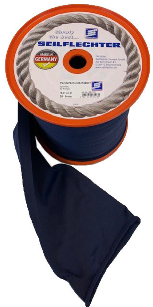Seilflechter Seilflechter | Fender / Stootwil hoes op rol | voor diameter 15 - 21 cm | Navy Blue | Prijs per meter Seilflechter Seilflechter | Fender / Stootwil hoes op rol | voor diameter 15 - 21 cm | Navy Blue | Prijs per meter
