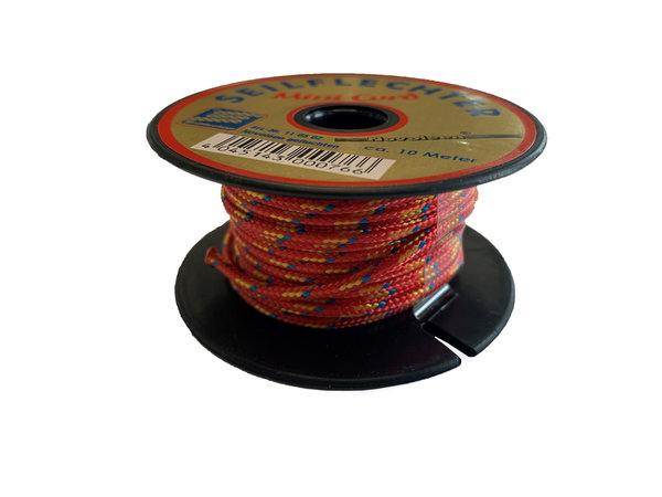 Seilflechter Seilflechter | Touw | 2 mm | Minicord Novoleen | Spoel 10 m | 255 daN | Rood-Geel-Blauw Seilflechter Seilflechter | Touw | 2 mm | Minicord Novoleen | Spoel 10 m | 255 daN | Rood-Geel-Blauw
