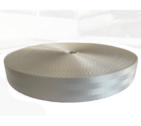 Polyesterband | 4-Baans geweven | Wit | 48 mm | Rol 20 meter Polyesterband | 4-Baans geweven | Wit | 48 mm | Rol 20 meter