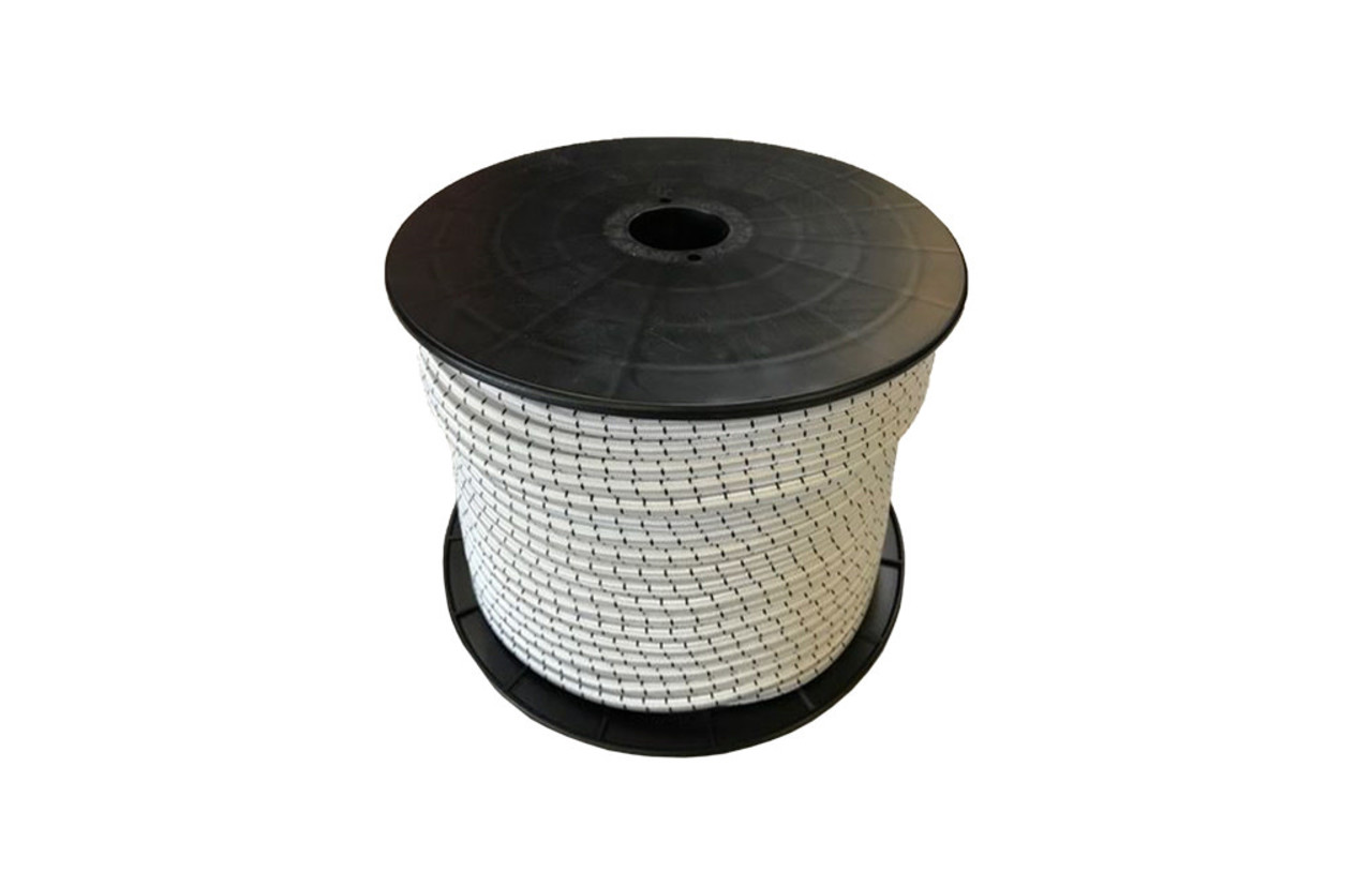 Shockcord / Elastiek | 10 mm | Wit | Haspel 100 m Shockcord / Elastiek | 10 mm | Wit | Haspel 100 m