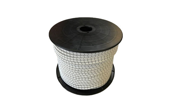 Shockcord / Elastiek | 10 mm | Wit | Haspel 100 m Shockcord / Elastiek | 10 mm | Wit | Haspel 100 m