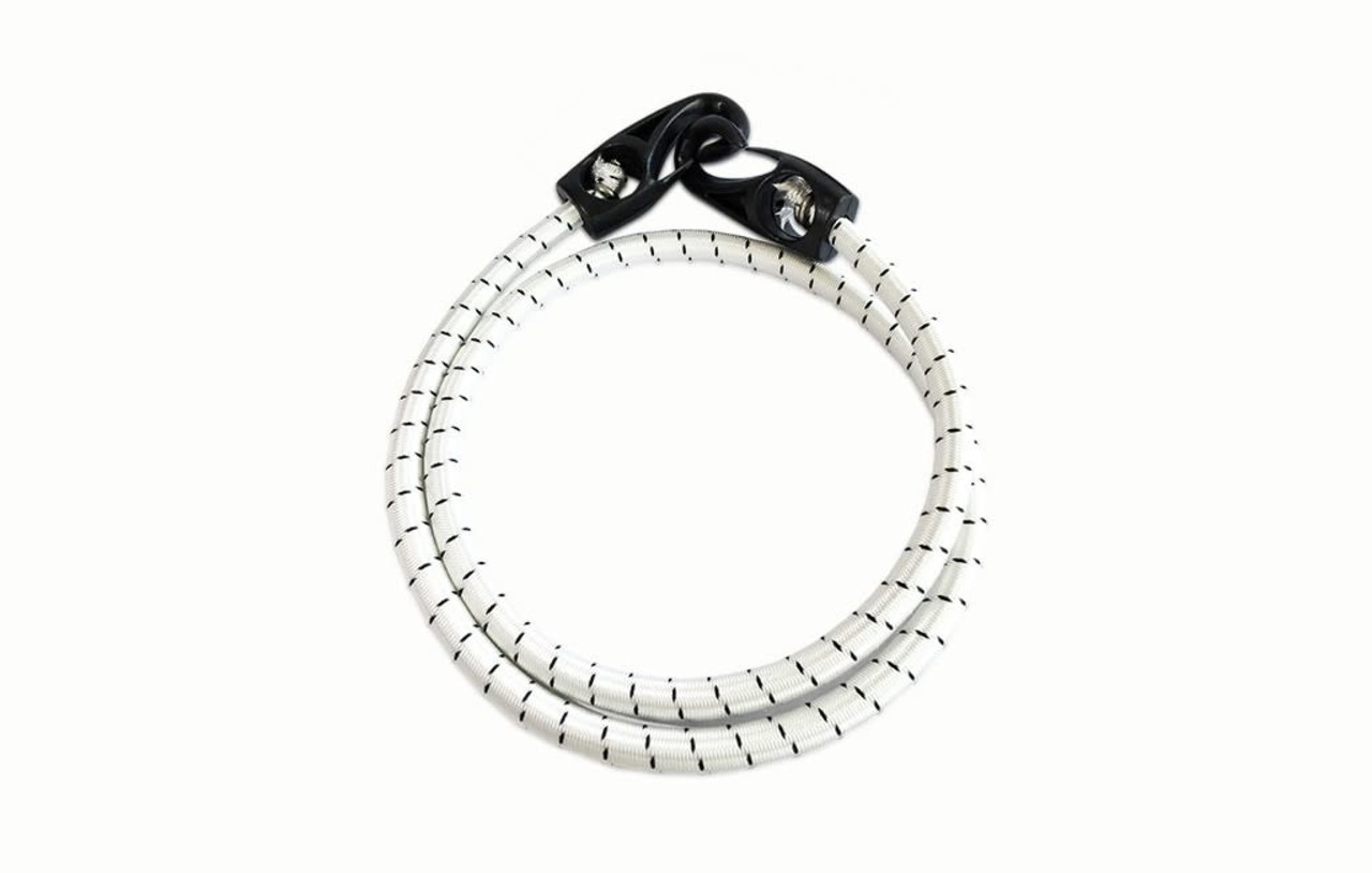 Shockcord / Elastiek | 10 mm | Wit | 2 Nylon Musketonhaken | 100 cm Shockcord / Elastiek | 10 mm | Wit | 2 Nylon Musketonhaken | 100 cm