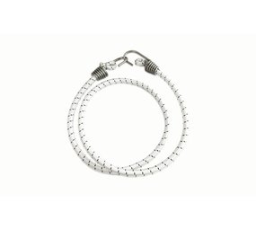 Shockcord / Elastiek | 10 mm | Wit | 2 RVS Spinhaken | 100 cm Shockcord / Elastiek | 10 mm | Wit | 2 RVS Spinhaken | 100 cm