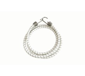 Shockcord / Elastiek | 6 mm | Wit | 2 RVS Spinhaken | 50 cm Shockcord / Elastiek | 6 mm | Wit | 2 RVS Spinhaken | 50 cm