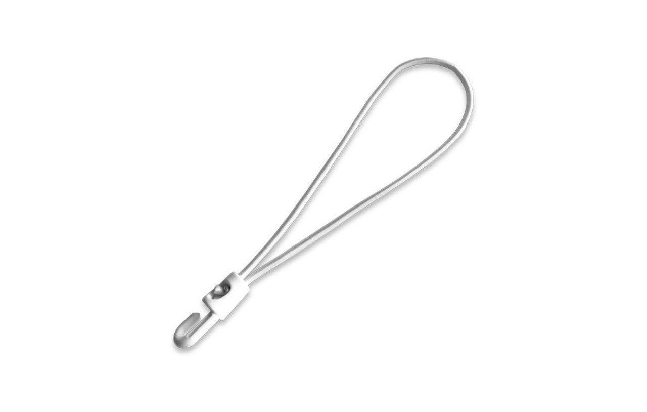 Seilflechter Seilflechter | Shockcord / Elastiek | 4 mm | Wit | Lus met Nylon Musketonhaak | 20 cm Seilflechter Seilflechter | Shockcord / Elastiek | 4 mm | Wit | Lus met Nylon Musketonhaak | 20 cm