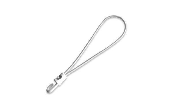 Seilflechter Seilflechter | Shockcord / Elastiek | 4 mm | Wit | Lus met Nylon Musketonhaak | 20 cm Seilflechter Seilflechter | Shockcord / Elastiek | 4 mm | Wit | Lus met Nylon Musketonhaak | 20 cm