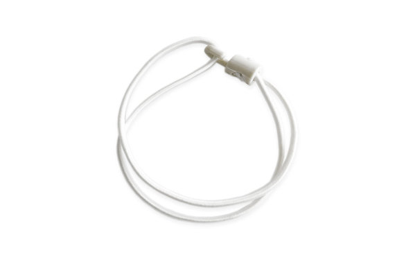 Seilflechter Seilflechter | Shockcord / Elastiek | 4 mm | Wit | Lus met Nylon Musketonhaak | 35 cm