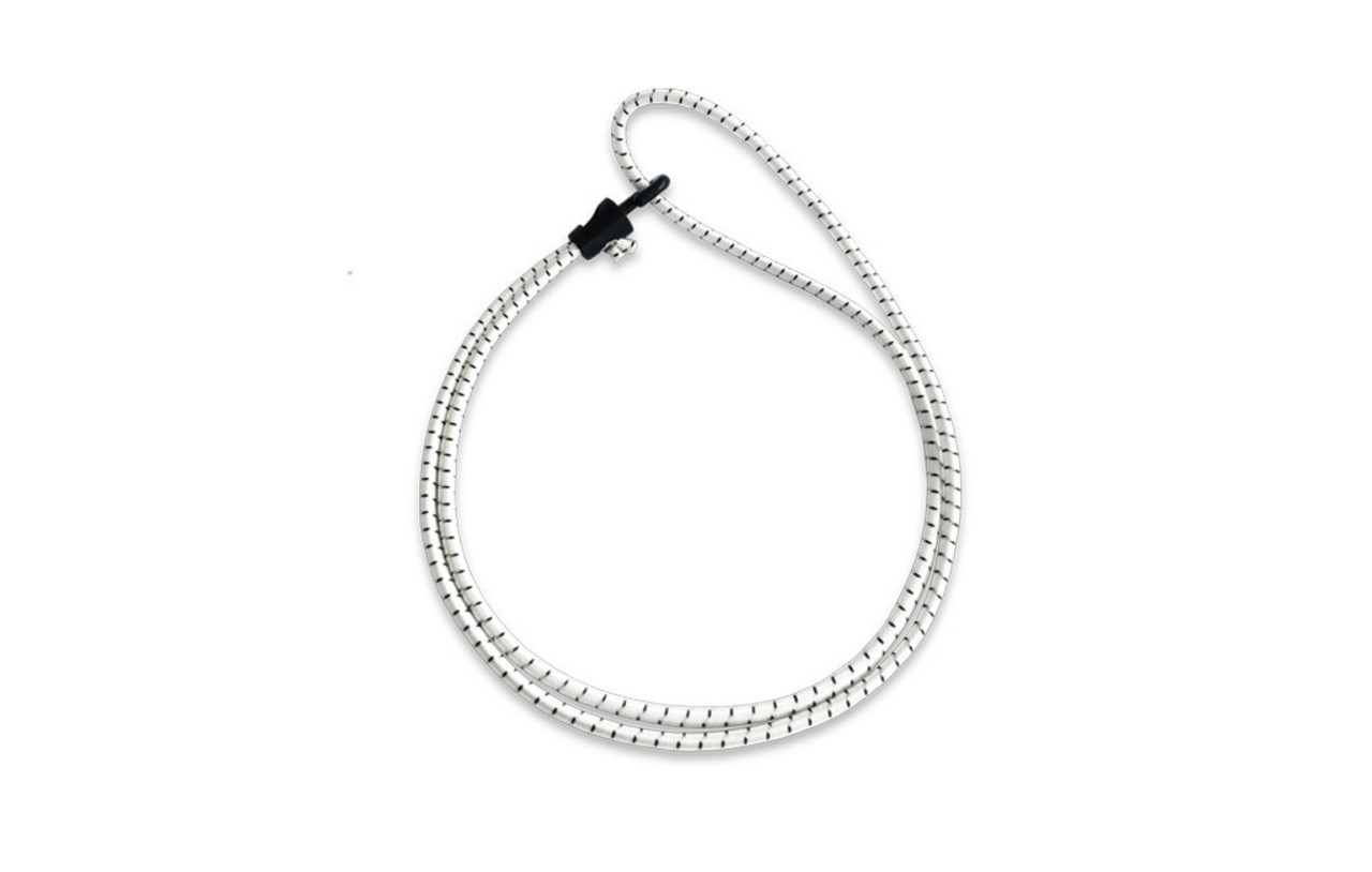 Shockcord / Elastiek | 4 mm | Wit | Lus met Nylon Musketonhaak | 35 cm Shockcord / Elastiek | 4 mm | Wit | Lus met Nylon Musketonhaak | 35 cm