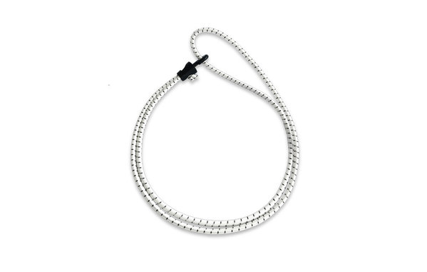 Shockcord / Elastiek | 4 mm | Wit | Lus met Nylon Musketonhaak | 35 cm Shockcord / Elastiek | 4 mm | Wit | Lus met Nylon Musketonhaak | 35 cm