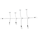 Shockcord / Elastiek | Grootzeilbinder RVS Spinhaken | 10 mm | Wit | Lussen met Nylon Knevels | 300 cm Shockcord / Elastiek | Grootzeilbinder RVS Spinhaken | 10 mm | Wit | Lussen met Nylon Knevels | 300 cm