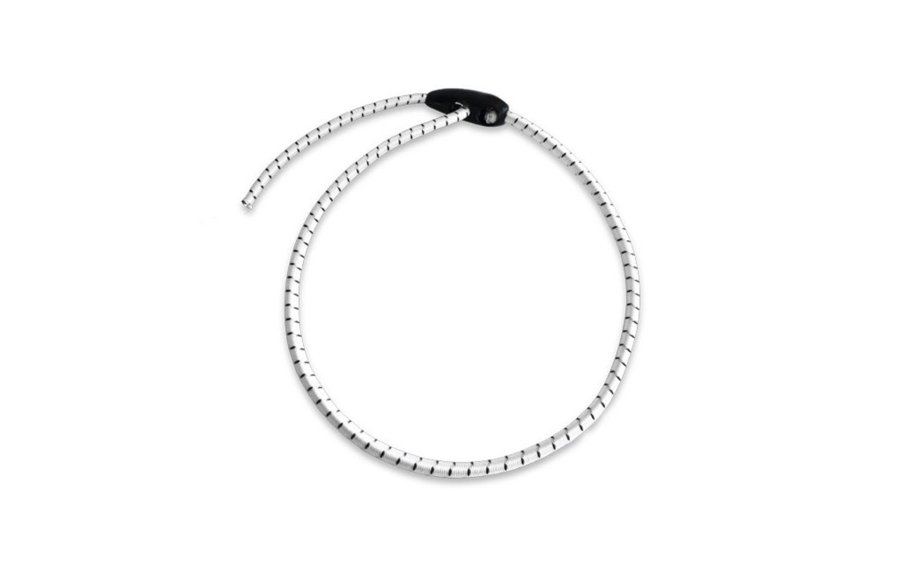 Shockcord / Elastiek | 6 mm | Wit | Lus met Nylon Quick Clip | 70 cm