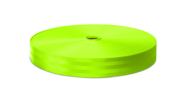 Veiligheidsgordelband / Autogordelband | 5-Baans geweven | Fluorescerend Groen | 48 mm