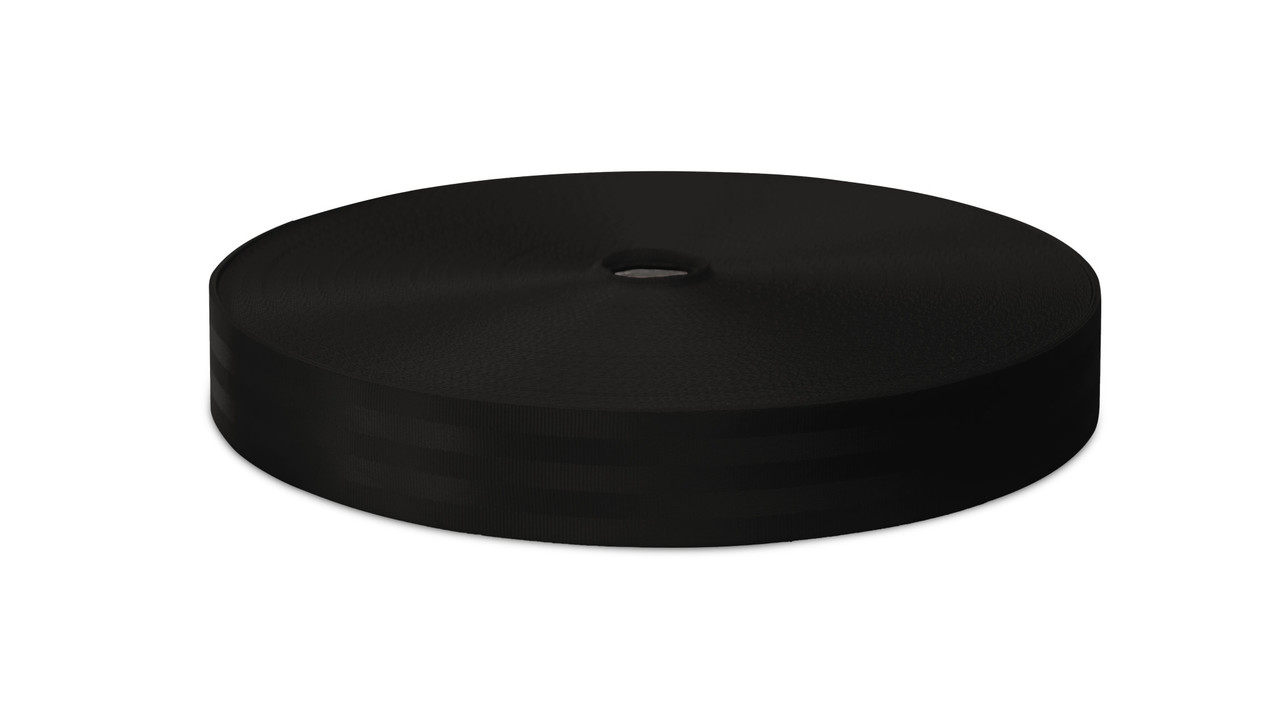 Veiligheidsgordelband / Autogordelband | 5-Baans geweven | Zwart | 48 mm