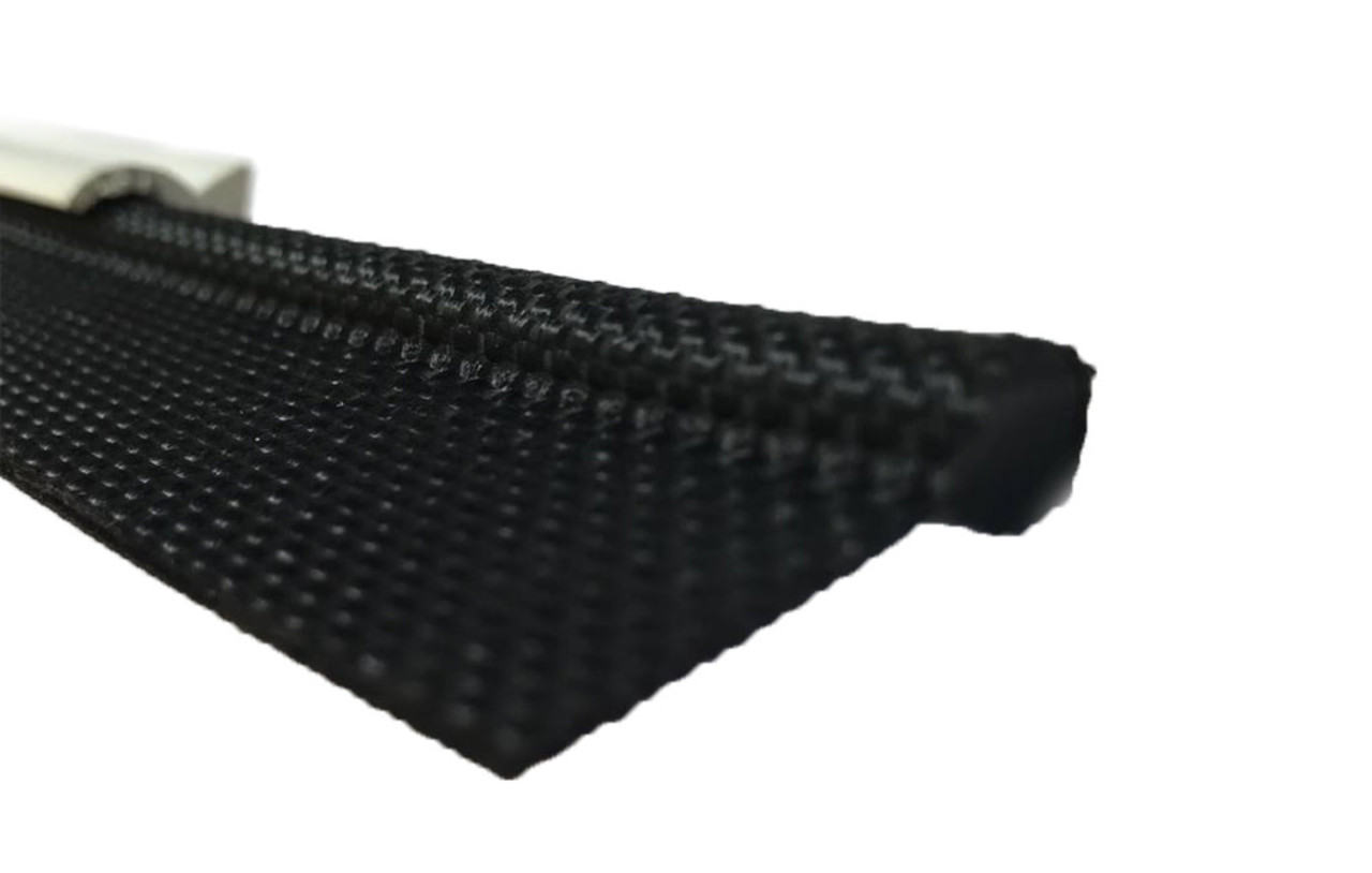 MH MH | Keder / Pees | Zwart | Enkele vlag | 7,5 x 25 mm | Prijs per meter