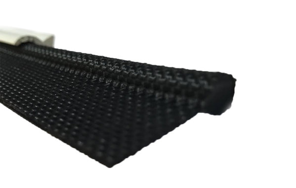 MH MH | Keder / Pees | Zwart | Enkele vlag | 7,5 x 25 mm | Prijs per meter