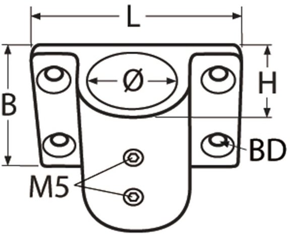 Marinetech | Buishouder | Wand | RVS Marinetech | Buishouder | Wand | RVS