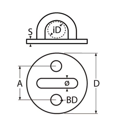 Marinetech Marinetech | Oogplaat | Rond | RVS | met Beugel Marinetech Marinetech | Oogplaat | Rond | RVS | met Beugel