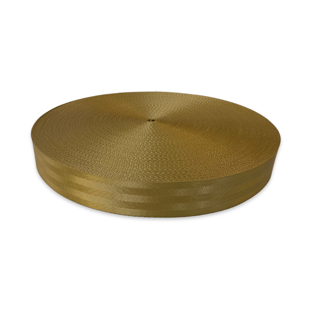 Veiligheidsgordelband / Autogordelband | 5-Baans geweven | Gold | 48 mm