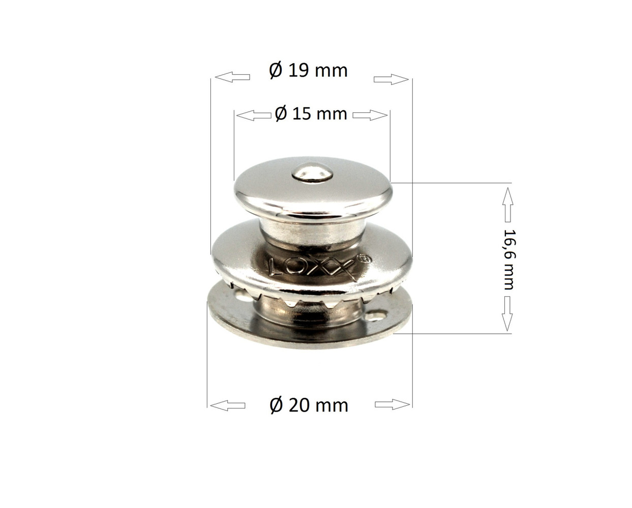 Schaeffertec Loxx® | Kop | Koper-Vernikkeld | HOOG | schroefdraad 5 mm | XL