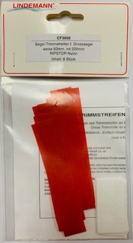 Tell-Tale voor grootzeil (verpakking 6 stuks) rood Ribstop nylon 220 mm Tell-Tale voor grootzeil (verpakking 6 stuks) rood Ribstop nylon 220 mm