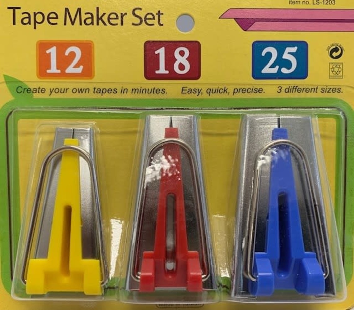 Boordband / Biesband / Bias Maker Set | 3 maten | 12 |18 | 25 mm