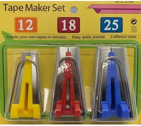 Boordband / Biesband / Bias Maker Set | 3 maten | 12 |18 | 25 mm Boordband / Biesband / Bias Maker Set | 3 maten | 12 |18 | 25 mm