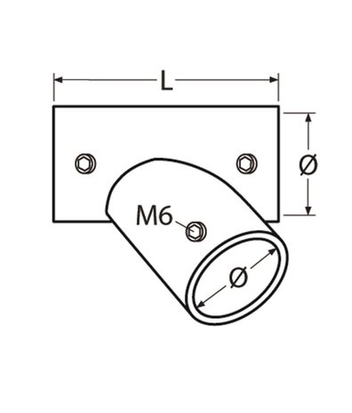 Marinetech Marinetech | Railing | T-stuk | RVS | 60 graden | Rechts | 25mm
